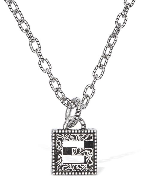 gucci g cube necklace|gucci silver charm necklace.